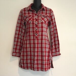 Copper Key plaid tunic shirt long sleeve size small
